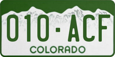 CO license plate 010ACF