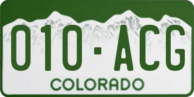 CO license plate 010ACG
