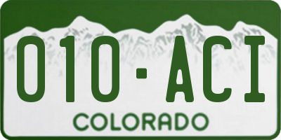 CO license plate 010ACI
