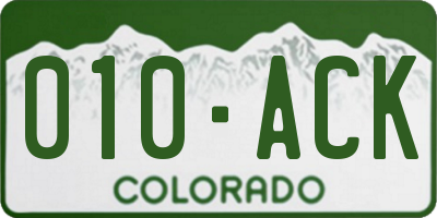 CO license plate 010ACK