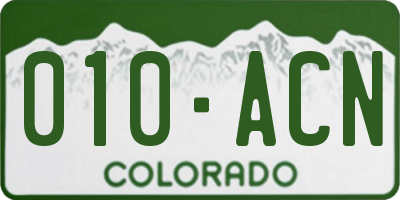 CO license plate 010ACN