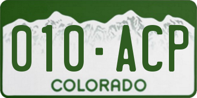 CO license plate 010ACP