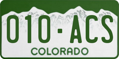 CO license plate 010ACS
