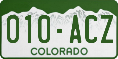 CO license plate 010ACZ