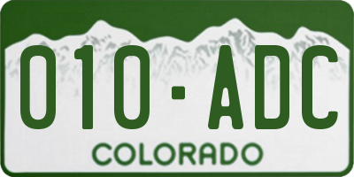 CO license plate 010ADC