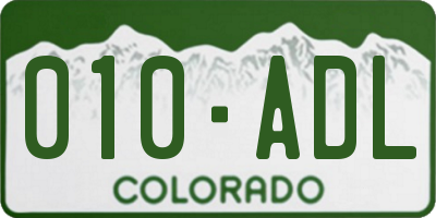 CO license plate 010ADL