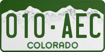 CO license plate 010AEC