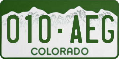 CO license plate 010AEG