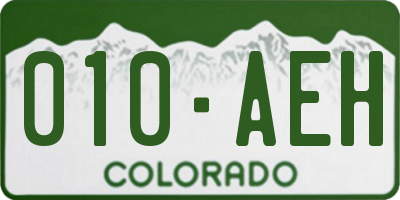 CO license plate 010AEH