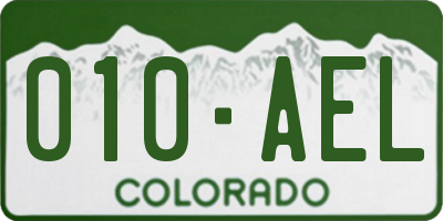 CO license plate 010AEL