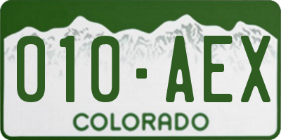 CO license plate 010AEX