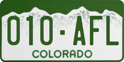 CO license plate 010AFL