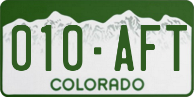CO license plate 010AFT