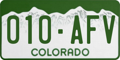 CO license plate 010AFV