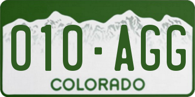 CO license plate 010AGG