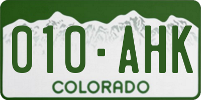 CO license plate 010AHK