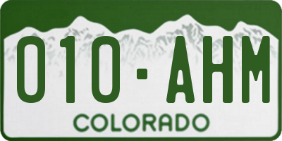 CO license plate 010AHM