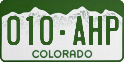 CO license plate 010AHP