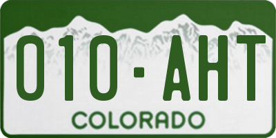 CO license plate 010AHT