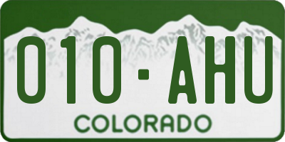 CO license plate 010AHU