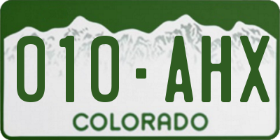 CO license plate 010AHX