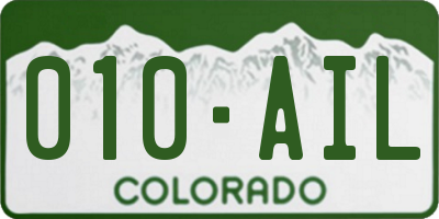 CO license plate 010AIL