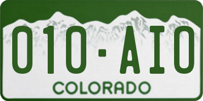 CO license plate 010AIO