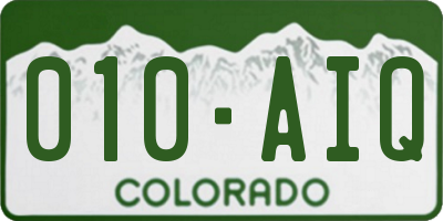 CO license plate 010AIQ