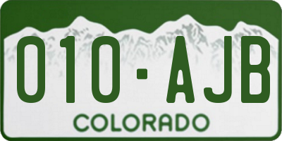 CO license plate 010AJB