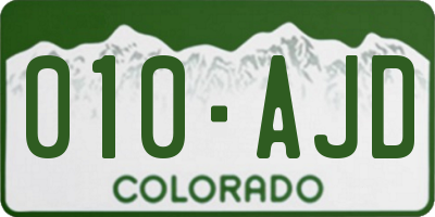 CO license plate 010AJD