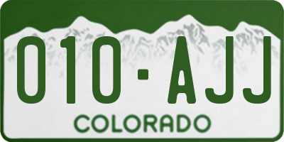 CO license plate 010AJJ
