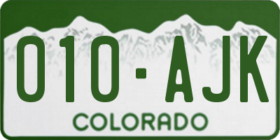 CO license plate 010AJK