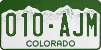 CO license plate 010AJM