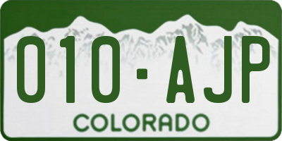 CO license plate 010AJP
