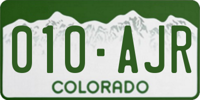 CO license plate 010AJR
