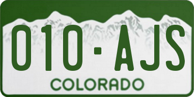 CO license plate 010AJS