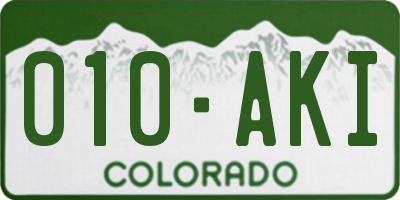 CO license plate 010AKI