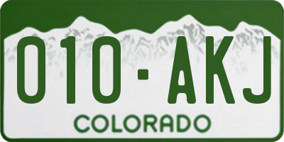 CO license plate 010AKJ