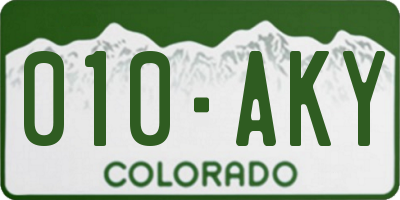 CO license plate 010AKY
