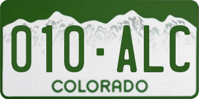 CO license plate 010ALC