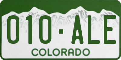 CO license plate 010ALE