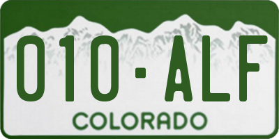 CO license plate 010ALF