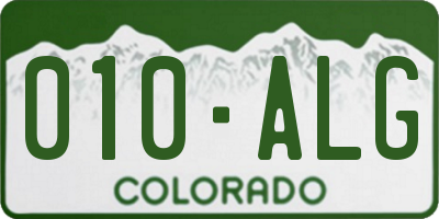CO license plate 010ALG