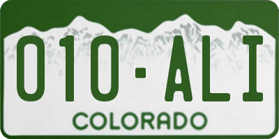 CO license plate 010ALI