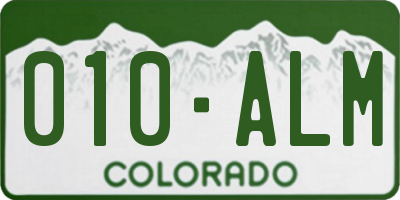 CO license plate 010ALM