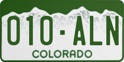 CO license plate 010ALN