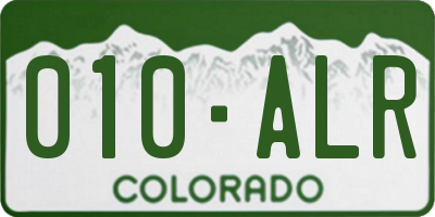 CO license plate 010ALR