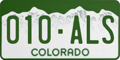 CO license plate 010ALS