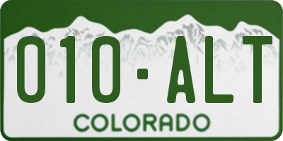 CO license plate 010ALT