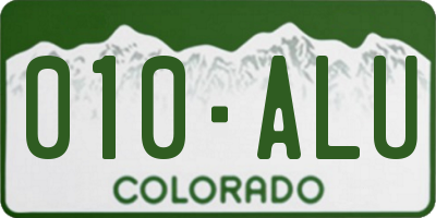 CO license plate 010ALU